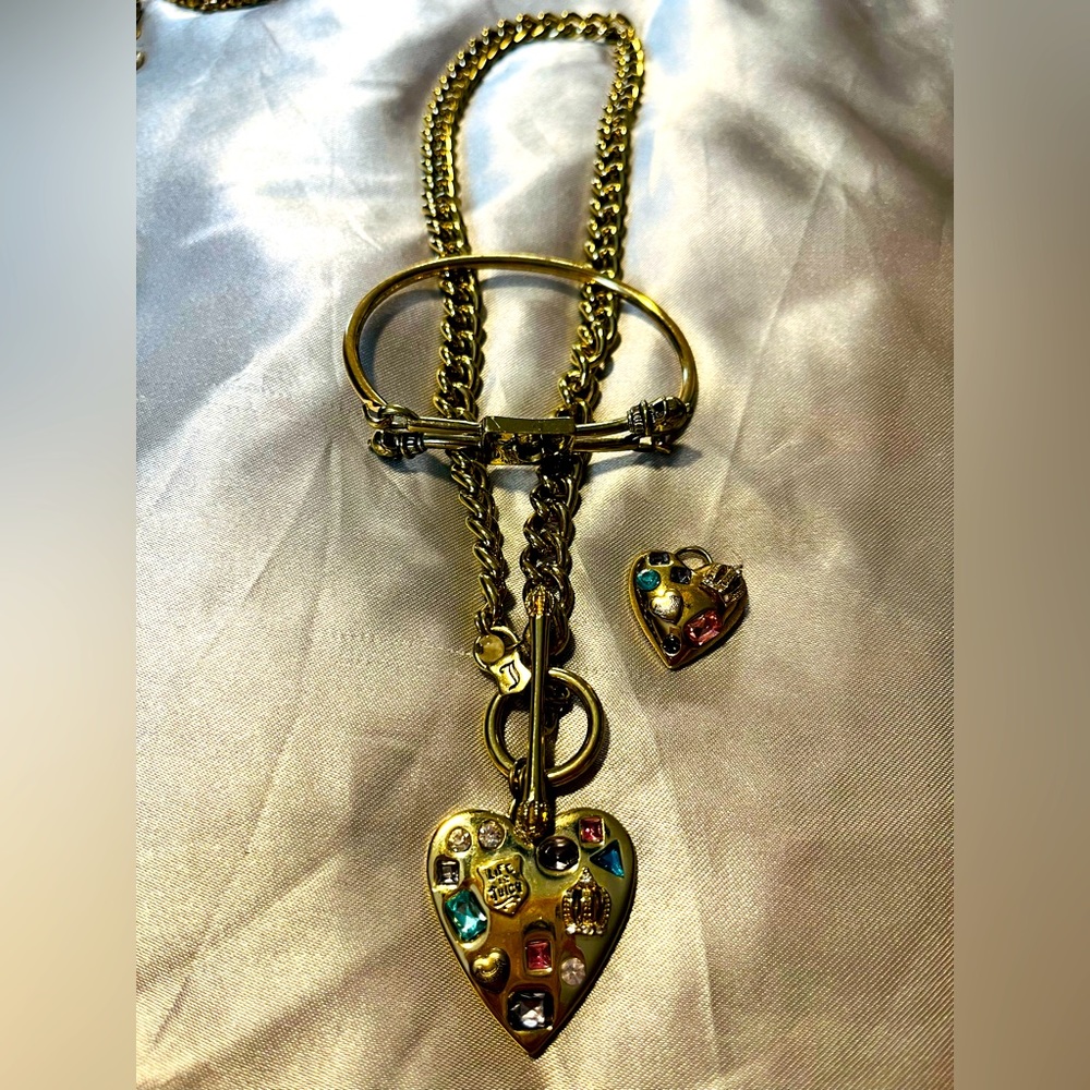 Juicy couture necklace with charm and bracelet